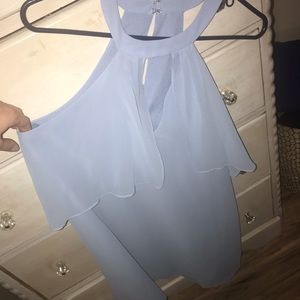 BCBGeneration Baby Blue Keyhole Halter Dress
